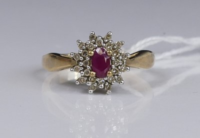 Lot 304 - A modern ruby and diamond point set...