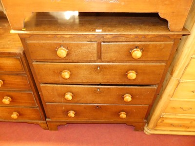 Lot 1395 - A circa 1800 provincial oak chest of two short...