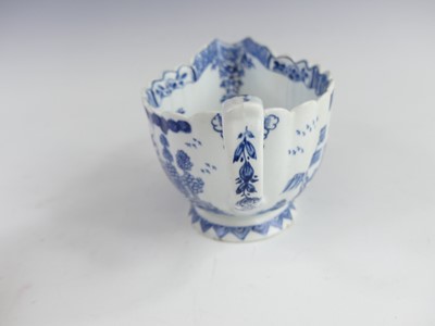Lot 2049 - A Bow blue and white porcelain sauce boat,...