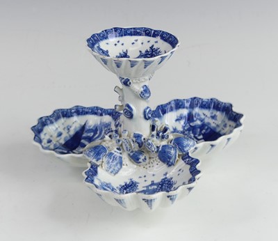 Lot 2054 - A Bow blue and white porcelain sweetmeat dish,...