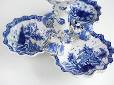Lot 2054 - A Bow blue and white porcelain sweetmeat dish,...