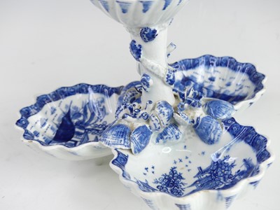 Lot 2054 - A Bow blue and white porcelain sweetmeat dish,...