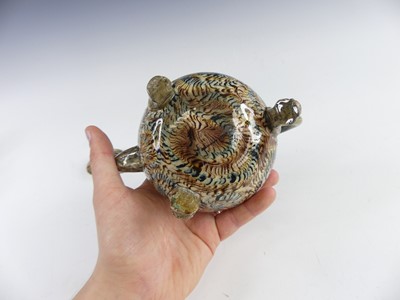 Lot 2069 - A Staffordshire agateware teapot, circa 1755,...