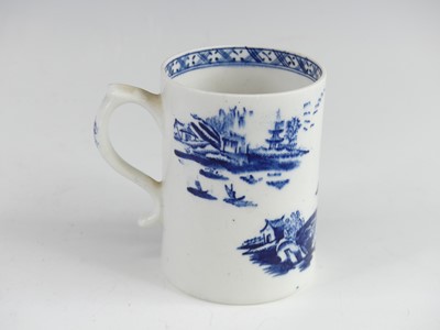 Lot 2062 - A Lowestoft blue and white porcelain tall mug,...