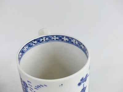 Lot 2062 - A Lowestoft blue and white porcelain tall mug,...