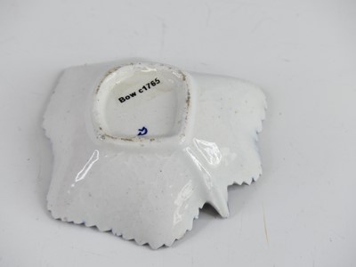 Lot 2055 - A Bow blue and white porcelain pickle dish,...