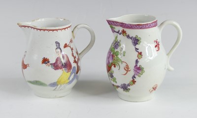 Lot 2068 - A Lowestoft porcelain sparrow beak jug, circa...