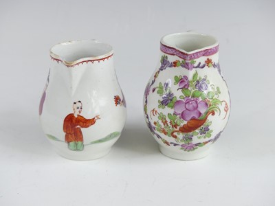 Lot 2068 - A Lowestoft porcelain sparrow beak jug, circa...