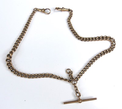 Lot 2725 - A 9ct rose gold graduated curblink Albert...