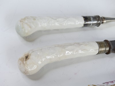 Lot 2087 - A Chelsea porcelain handled dinner knife,...