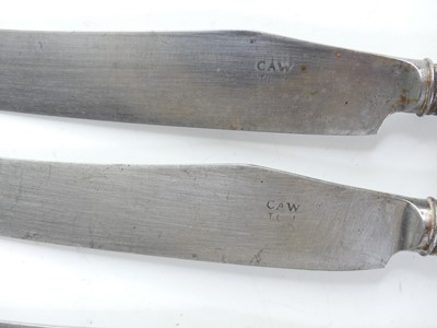 Lot 2083 - Seven Worcester porcelain-handled knives and...