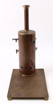 Lot 17 - A large brass and copper stationary boiler,...