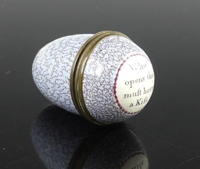 Lot 2360 - A South Staffordshire enamel nutmeg grater,...
