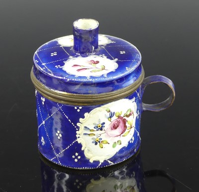 Lot 2373 - A South Staffordshire enamel bougie box, late...