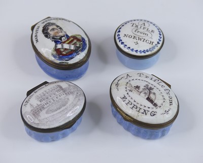 Lot 2368 - A South Staffordshire enamel patch box, late...