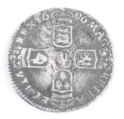 Lot 3037 - England, 1690 sixpence, obv: William III first...