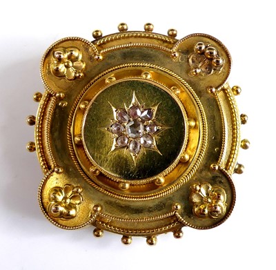 Lot 2526 - A late Victorian pinchbeck and diamond set...