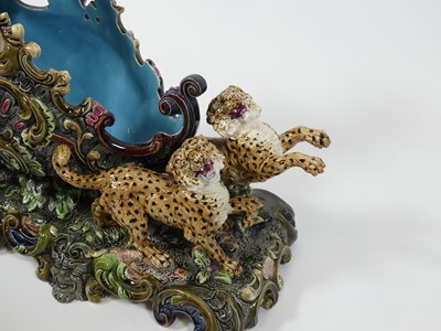 Lot 14 - A Richard Krause majolica group, 19th century,...