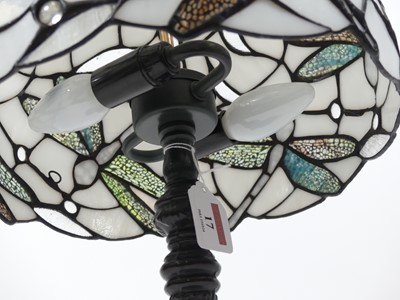 Lot 17 - A Tiffany style table lamp, having a stained...