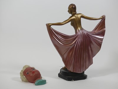 Lot 31 - An Art Deco style plaster figure of a lady,...