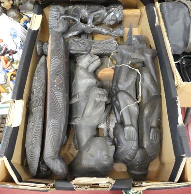 Lot 69 - A collection of African wood carvings