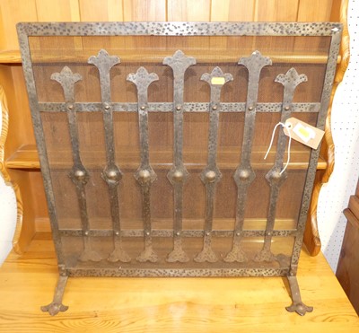 Lot 1118 - A steel and mesh inset spark guard, in the...
