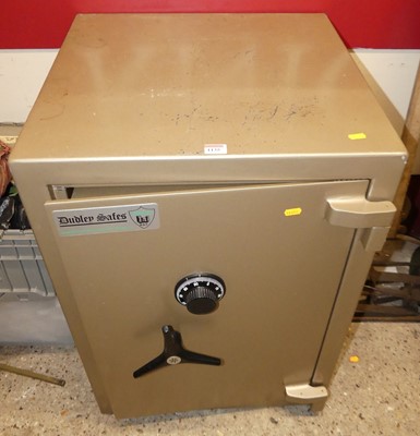 Lot 1351 - A Harlech painted cast iron floor safe by...