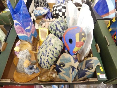 Lot 683 - A collection of studio pottery figure groups,...