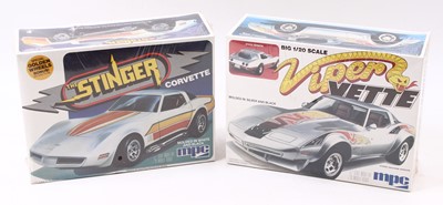 Lot 746 - M.P.C 1.20 scale Corvette kits, 1-0739 1979...