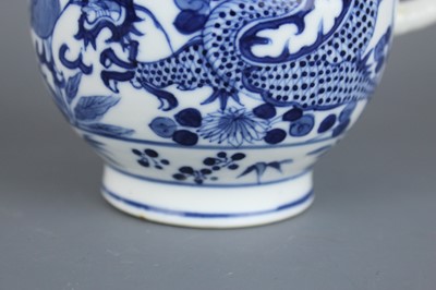 Lot 2 - A Chinese blue and white “dragon” ewer, Qing...