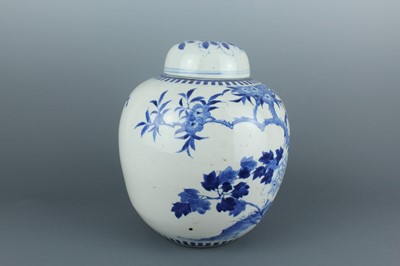 Lot 4 - A Chinese blue and white ovoid jar with cover,...