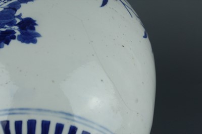 Lot 4 - A Chinese blue and white ovoid jar with cover,...