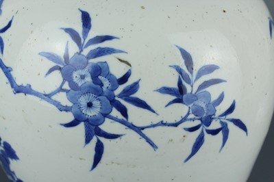 Lot 4 - A Chinese blue and white ovoid jar with cover,...