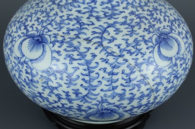Lot 7 - A Chinese blue and white “scrolling peony”...