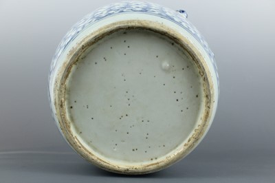 Lot 209 - A Chinese blue and white ”scrolling lotus“ jar...