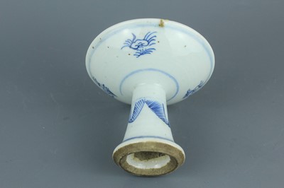Lot 9 - A Chinese “scrolling lotus” stem bowl and stem...