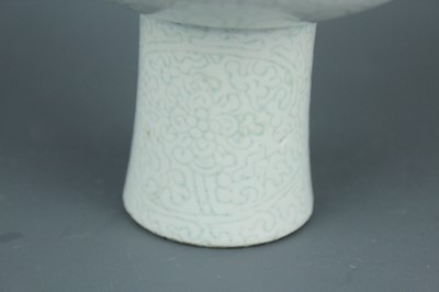 Lot 9 - A Chinese “scrolling lotus” stem bowl and stem...