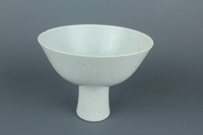 Lot 9 - A Chinese “scrolling lotus” stem bowl and stem...