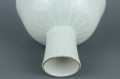 Lot 9 - A Chinese “scrolling lotus” stem bowl and stem...