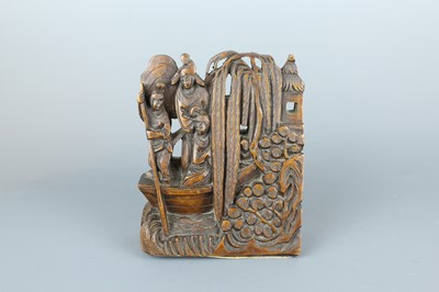 Lot 32 - A rare pair of Chinese wooden bookends, Qing...