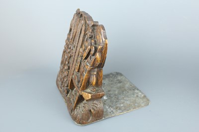 Lot 32 - A rare pair of Chinese wooden bookends, Qing...