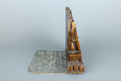 Lot 32 - A rare pair of Chinese wooden bookends, Qing...