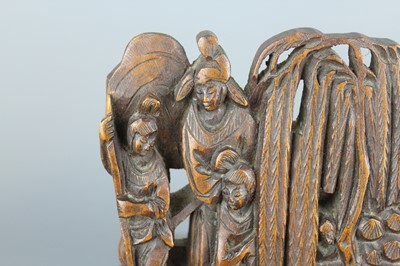 Lot 32 - A rare pair of Chinese wooden bookends, Qing...