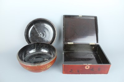 Lot 43 - Two Japanese lacquer and gilt-decorated boxes,...