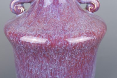 Lot 58 - A Chinese flambé-glazed vase with two handles,...