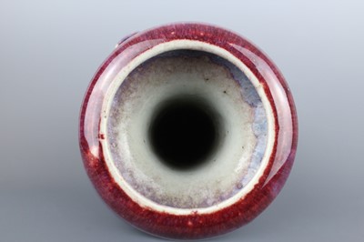 Lot 58 - A Chinese flambé-glazed vase with two handles,...
