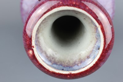 Lot 58 - A Chinese flambé-glazed vase with two handles,...