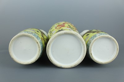 Lot 63 - A set of three Chinese grisaille-decorated...