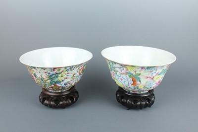Lot 72 - Two Chinese famille rose “hundred flowers”...