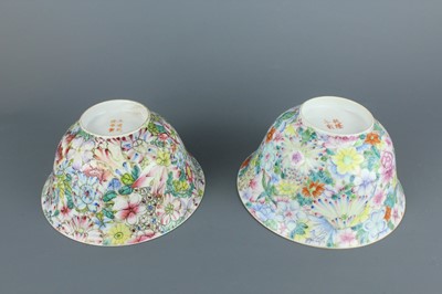 Lot 72 - Two Chinese famille rose “hundred flowers”...
